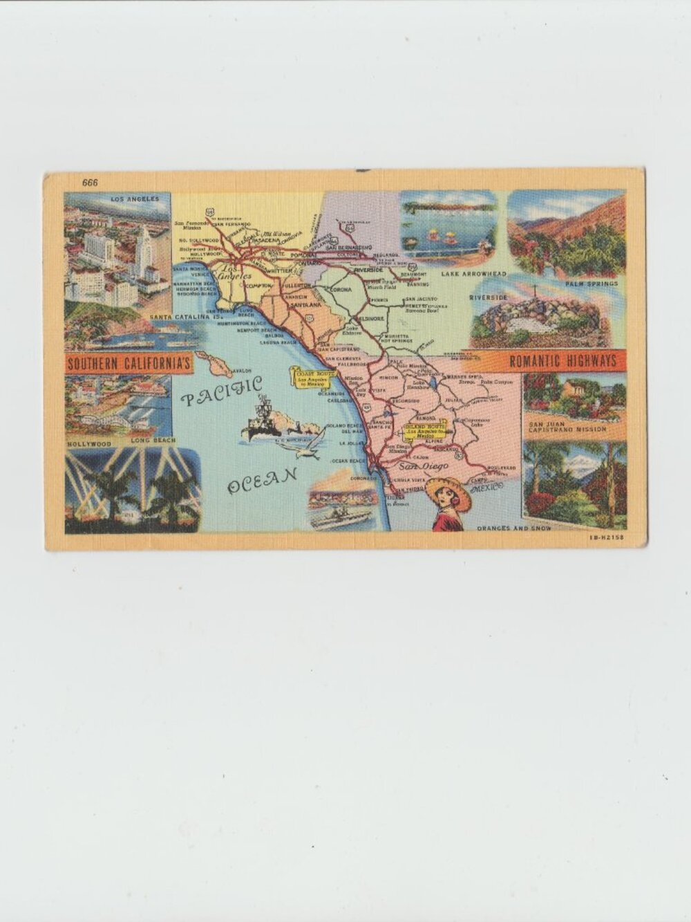Southern California's Romantic Highway Postcard